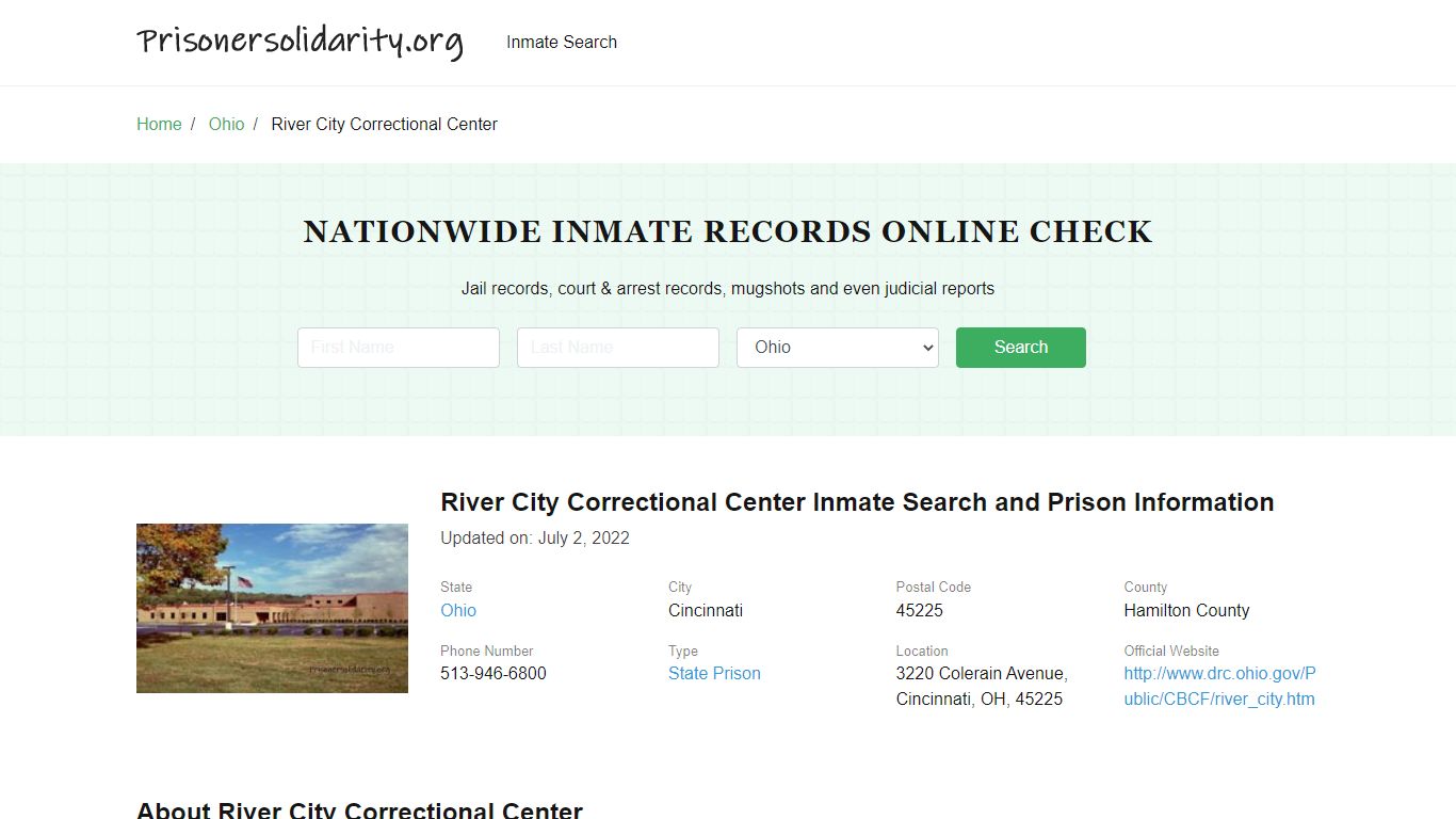 River City Correctional Center Inmate Search, Visitation, Phone no ...